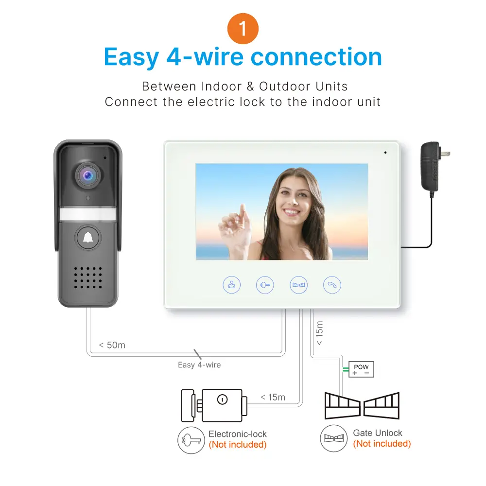 7英寸 WiFi AHD 视频门铃 # RL-B17U-TY-使用 Tuya 智能 App，即可远程监控、对讲和开锁。-200 万像素 AHD 摄像头。-16种铃声可选。-电动锁及门锁连接支持。_ 09