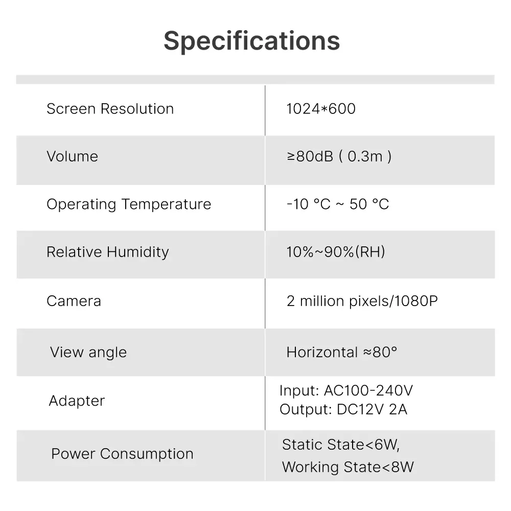 7英寸WIFI AHD可视门铃，支持TuyaSmart App - 最高2万像素AHD摄像头 - 支持最大128G TF卡 - 支持移动侦测 - 具备语音留言功能。_18