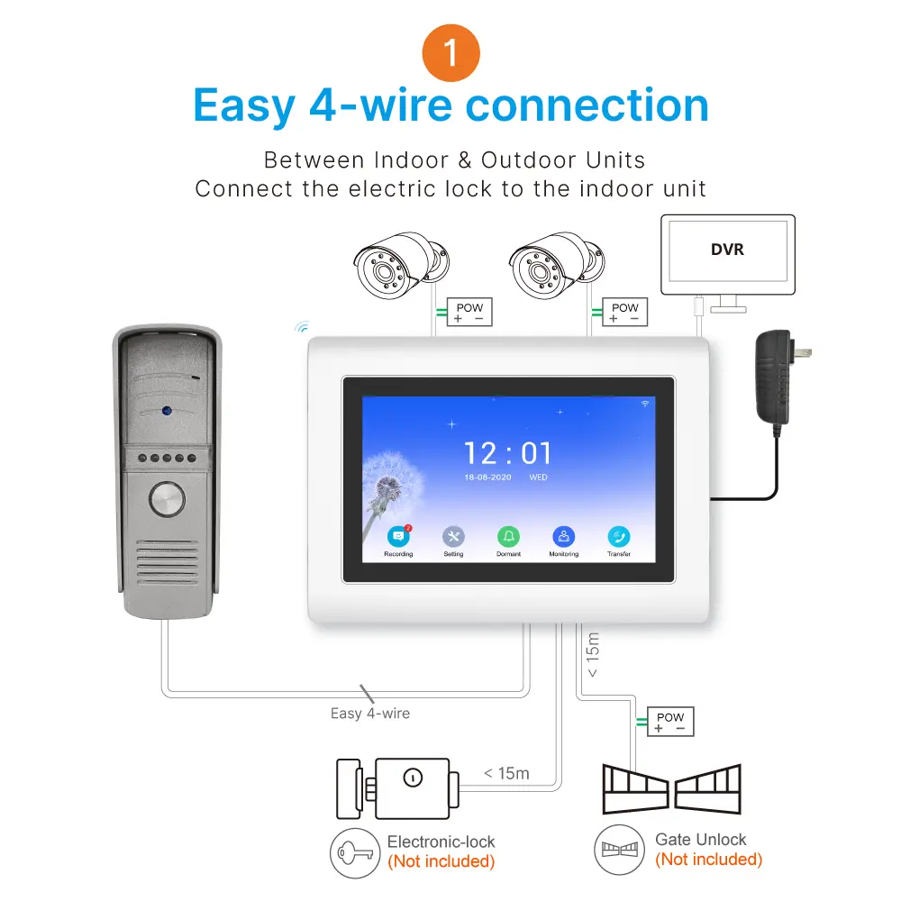 7英寸WIFI AHD可视门铃，支持TuyaSmart App - 最高2万像素AHD摄像头 - 支持最大128G TF卡 - 支持移动侦测 - 具备语音留言功能。_12